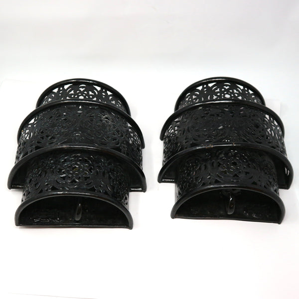 Pair of Black Metal Sconces