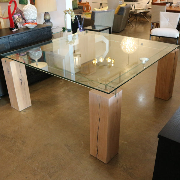 Roche Bobois Glass & Wood Dining Table