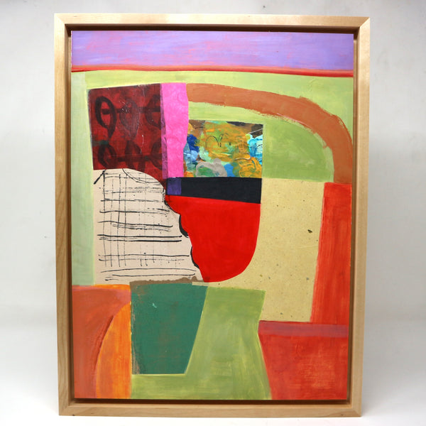 “Unspoken Grounds” by Michael Sanchez Framed Mixed Media on Board