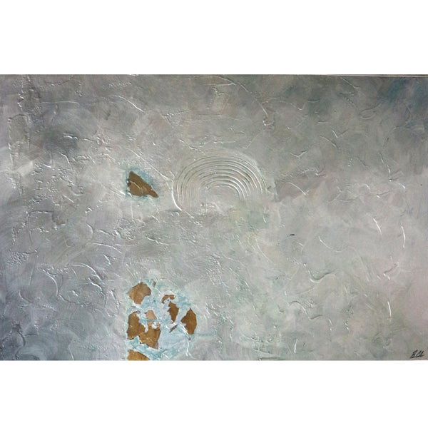 Untitled Silver Acrylic on Canvas by B. Cole