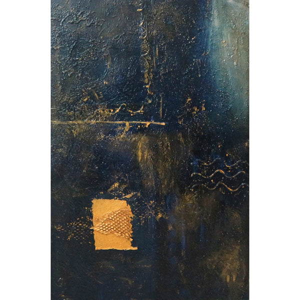 Untitled Gold Mixed Media on Canvas by B. Cole