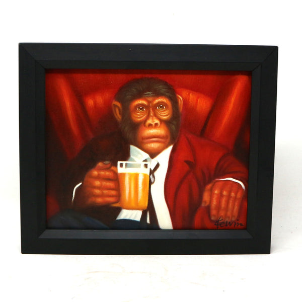 “After a Long Day’s Work” Monkey w/ Drink