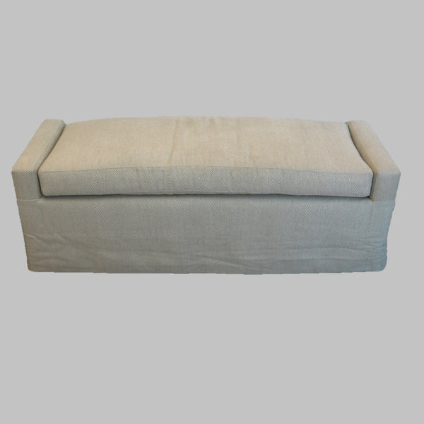 Cream Upholstered Bench w/ Skirt