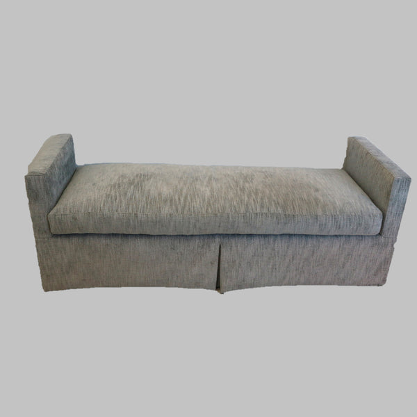 Gray Upholstered Bench w/ Arms