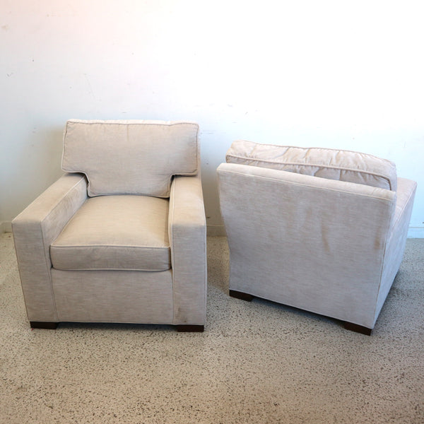 Pair of Hickory Chair Off White Armchairs