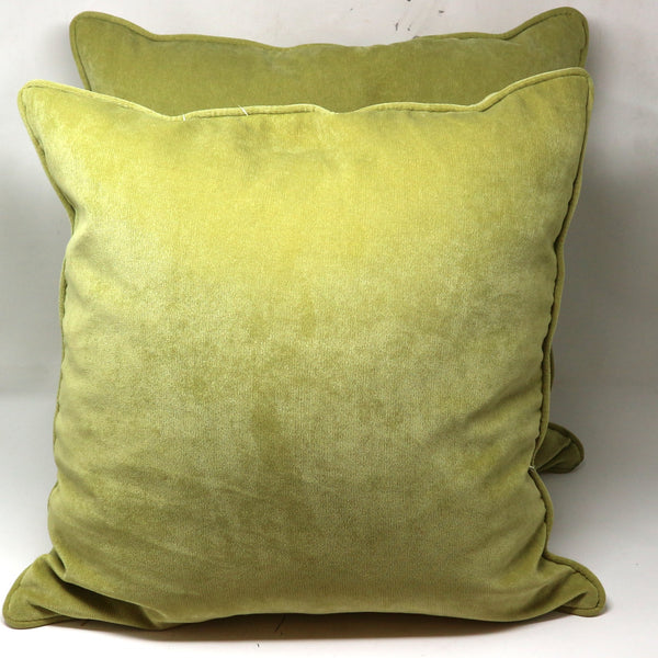 Pair of Lime Green Down Filled Throw Pillows