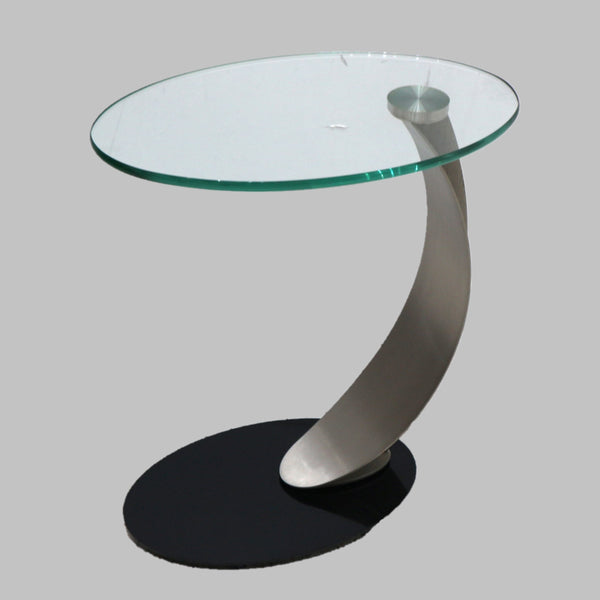 Steel & Glass Scoop Side Table