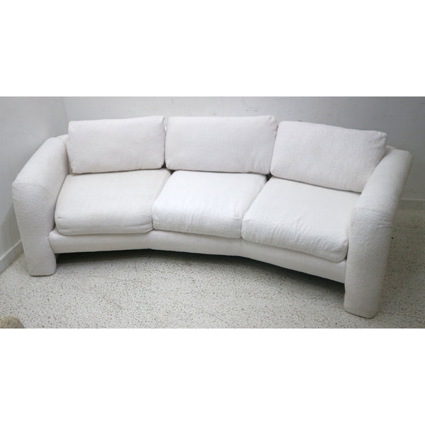 Vintage Newly Upholstered White Boucle Sofa (2-Available)