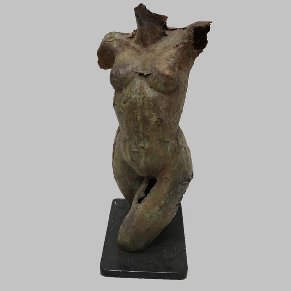 Rough Bronze Female Sculpture by Olivia Guzman