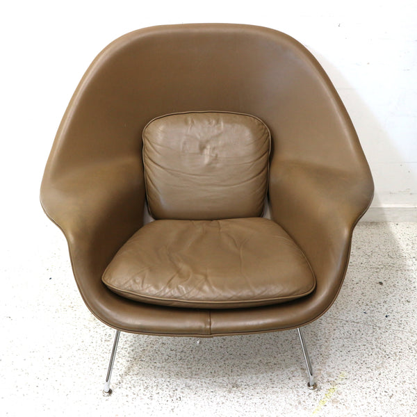 Knoll Brown Leather Womb Chair “As Is”