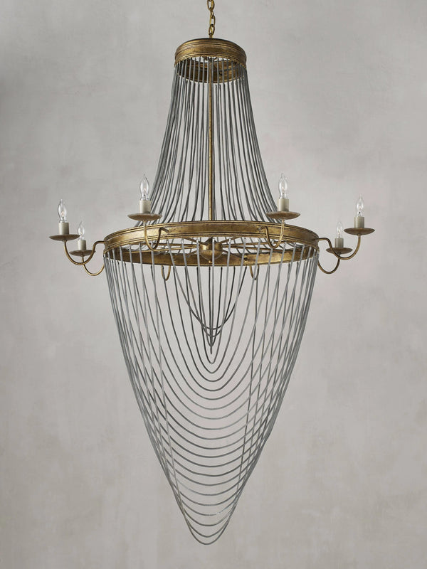 Currey and Co. Lucien Wrought Iron Chandelier