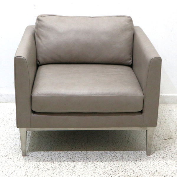 Pair of American Leather Gravel Gray Henley Chairs