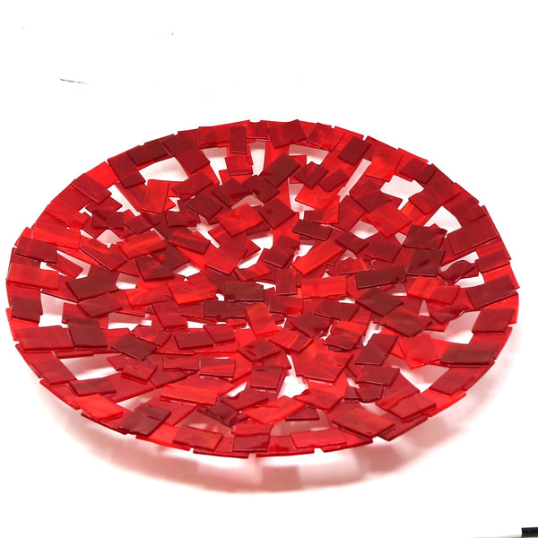 Red Fused Glass Bowl