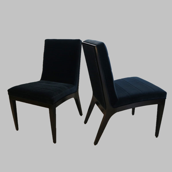 Set of 4 Caracole Navy Edge Dining Chairs "As Is"