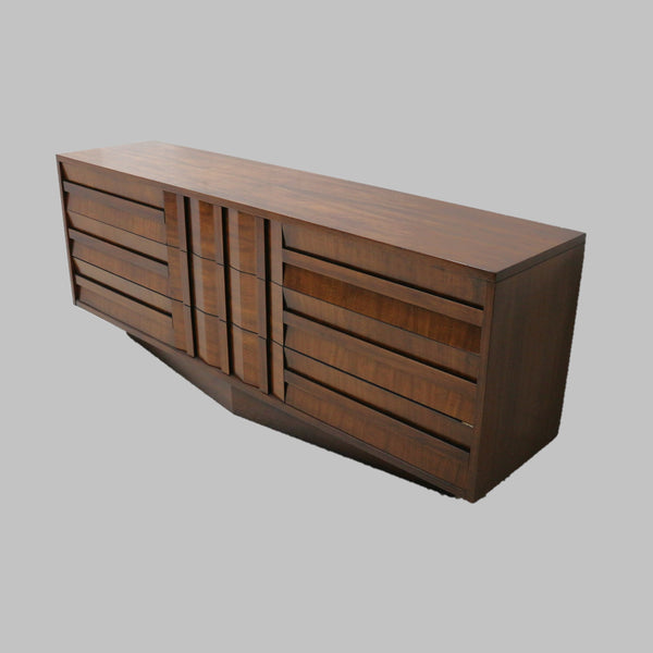 MCM Lane Walnut 9-Drawer Dresser