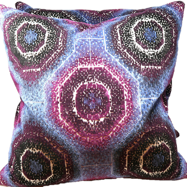 Pair of Custom Cut Velvet Down Pillows