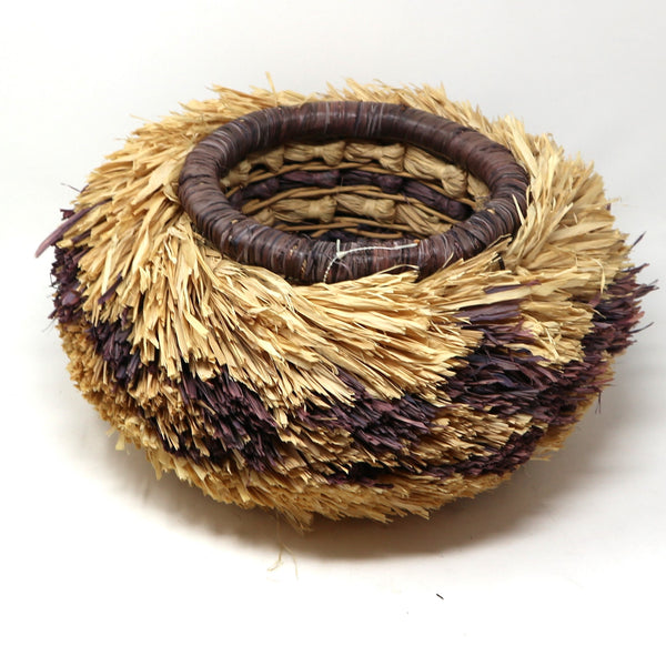 Fringed Rafia Woven Basket