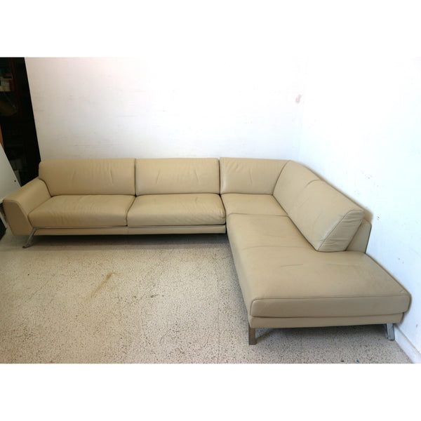 Roche Bobois Script Leather Sectional “As Is”