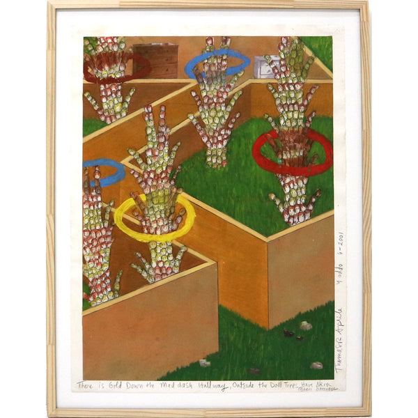 “There is Gold Down…” by Tom Aprile Framed Mixed Media on Paper Signed & Dated