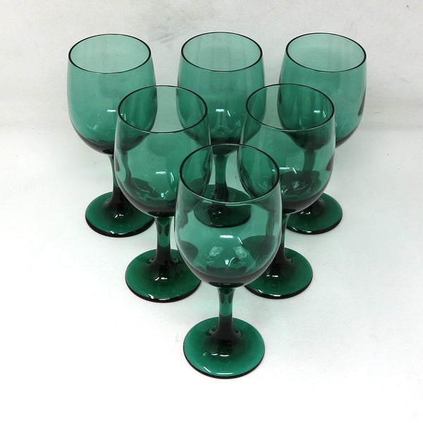 Set of 6 Libby Juniper Green Wine Glasses