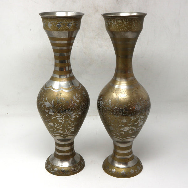 Pair Brass Vases