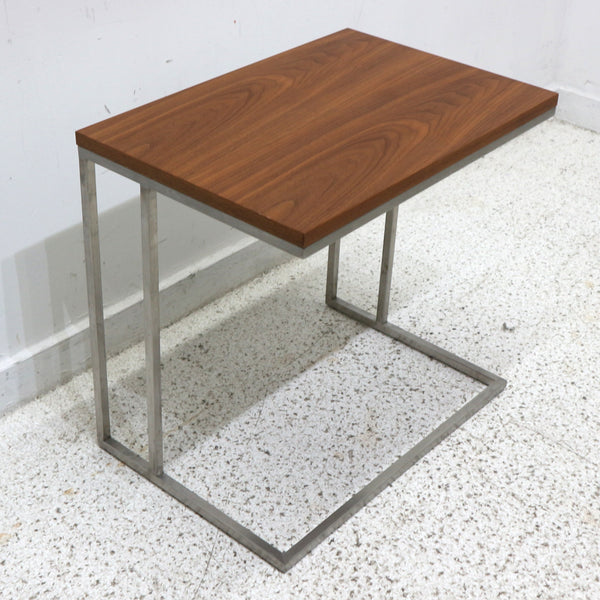 Vista Walnut & Stainless Steel Side Table