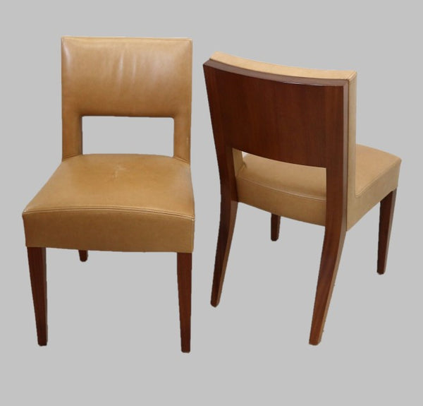 Set/6 Dakota Jackson Leather Dining Chairs “As Is”