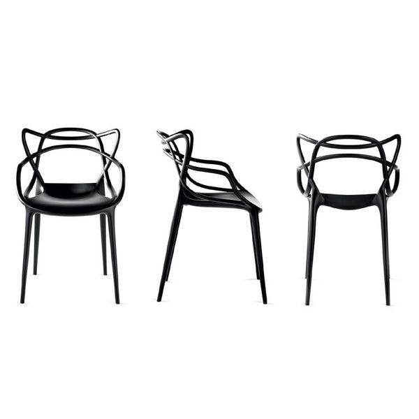 Set of 3 Phillipe Starck for Kartell Black Masters Chairs