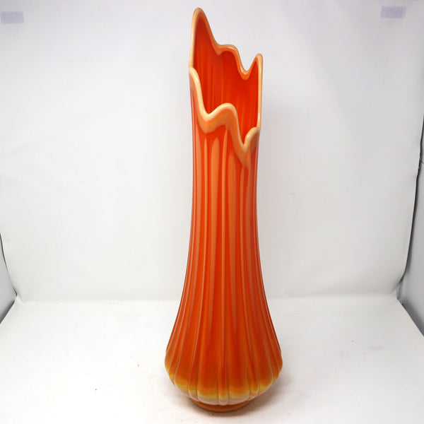 Viking Orange Swung Glass Vase