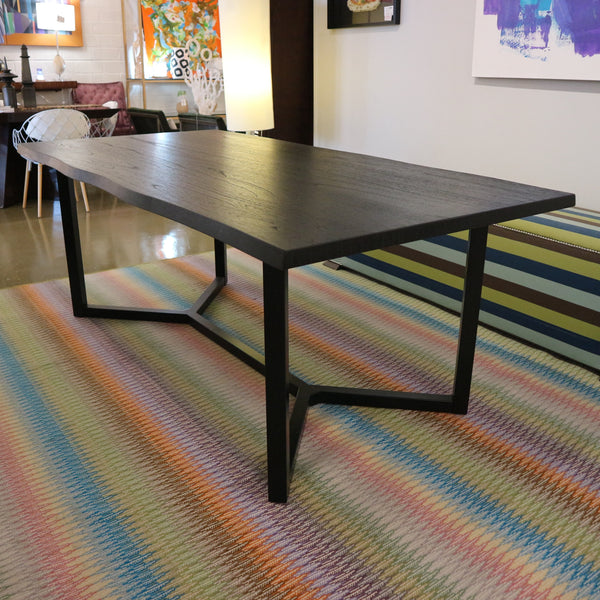 Crate & Barrel Verge Black Wooden Dining Table