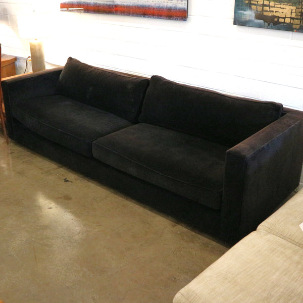 RH Dark Brown Velvet Maddox Sofa