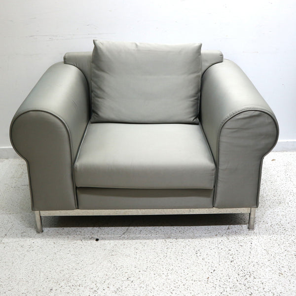 Silver Satin Blend Chair “As Is”