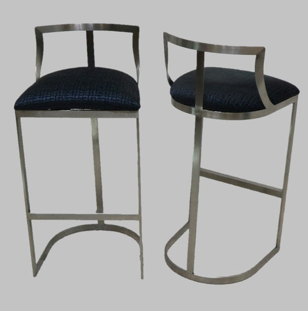 Pair of Wisteria Silver Barstools