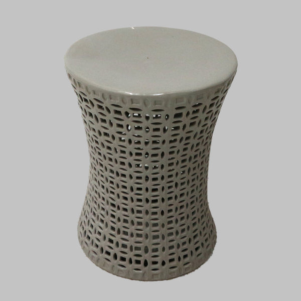 Gray Cutout Ceramic Stool