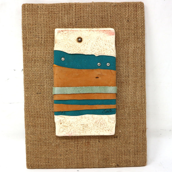 “Turquoise Leather Star Sky” by Daniel Cole Leather Art on Board