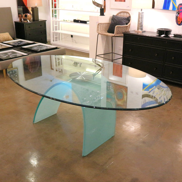 Roche Bobois Murano Oval Glass Dining Table