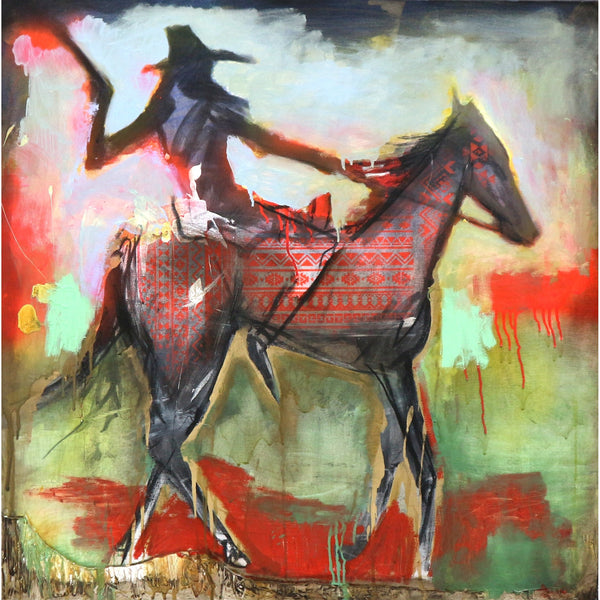 “Cowgirl Flash” by Scott Dykema Mixed Media on Canvas