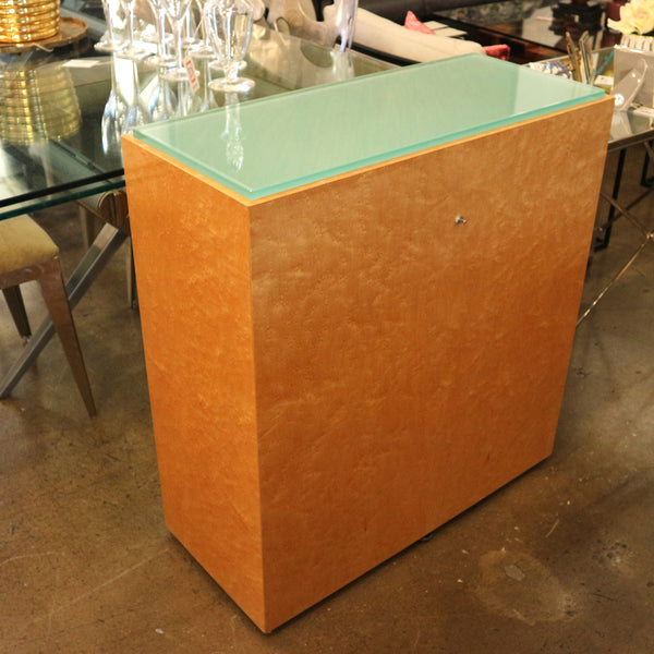 Lit Burlwood Rectangular Pedestal