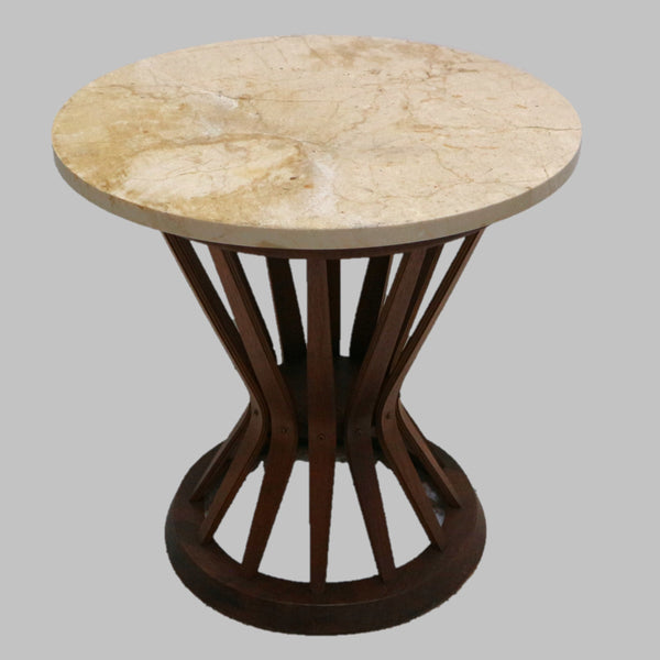 Dunbar Wheat Side Table W/Travertine Top by Wormley Circa 1950's