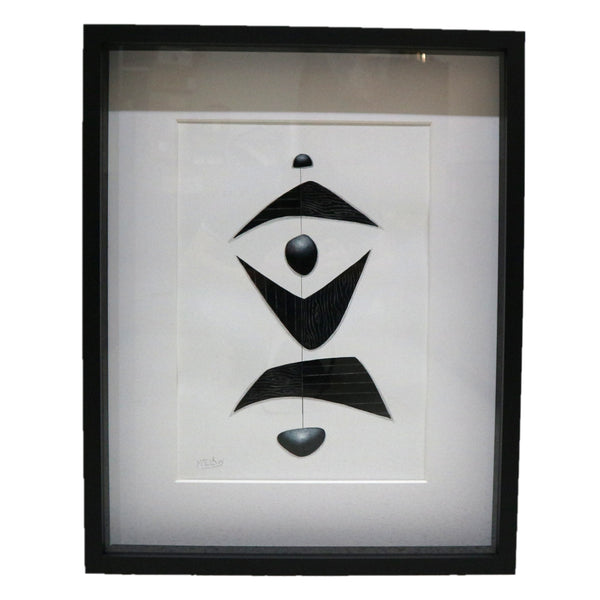 “Contemporary Form I” by Steve McElroy Framed Mixed Media on Paper