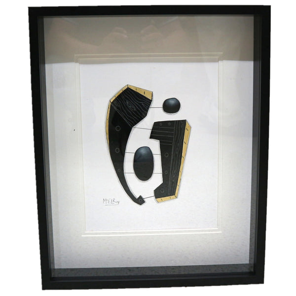 “Contemporary Form Ill” by Steve McElroy Framed Mixed Media on Paper