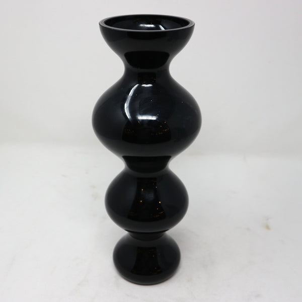 Black Glass Bulbous Vase