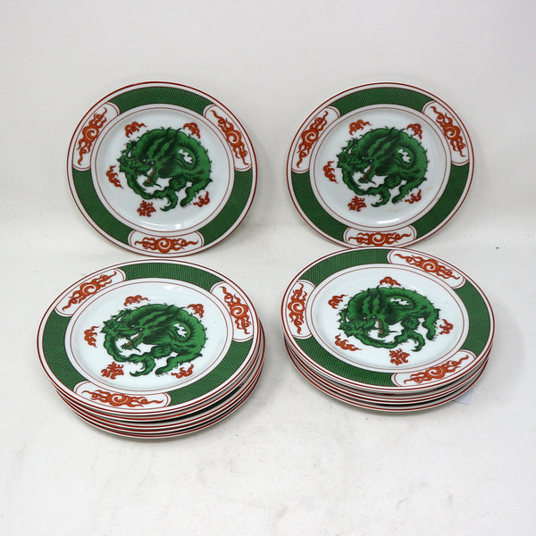 Set of 12 Fitz & Floyd Dragon Crest Plates