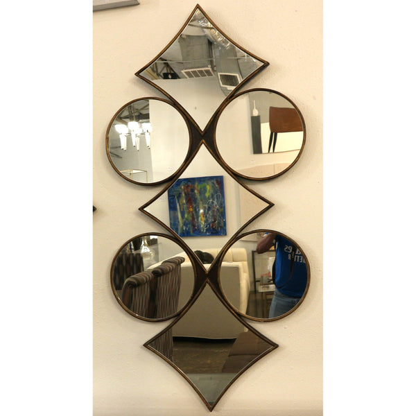 Wood Framed Geometric Mirror