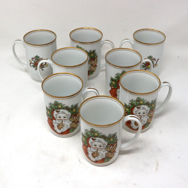 Set of 8 Fitz & Floyd “St. Nicholas” Mugs