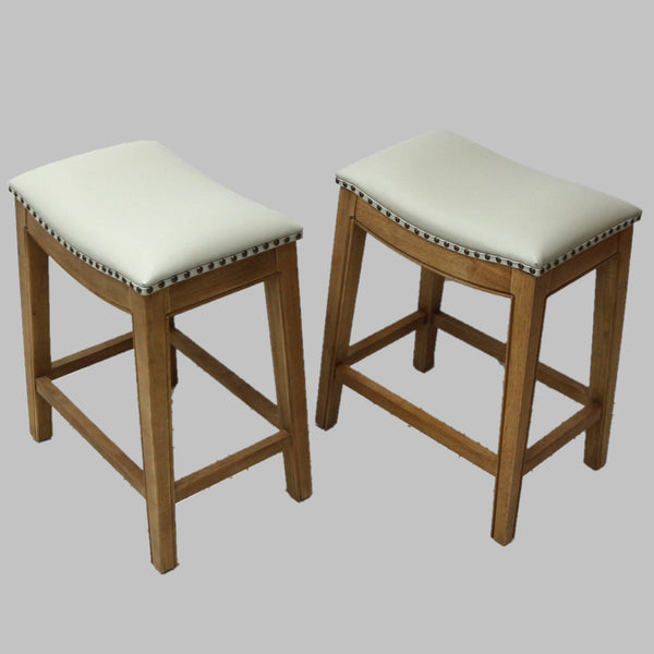 Pair of Julien Leather Counter Stools