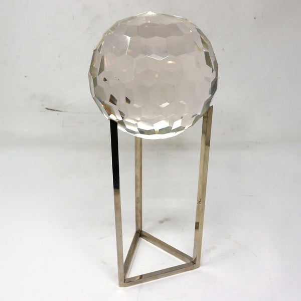 Large Faceted Crystal Orb