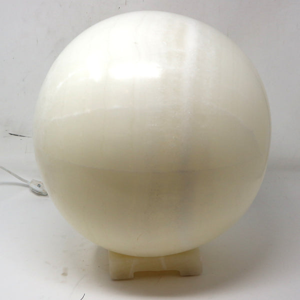 Cream Onyx Sphere Lamp