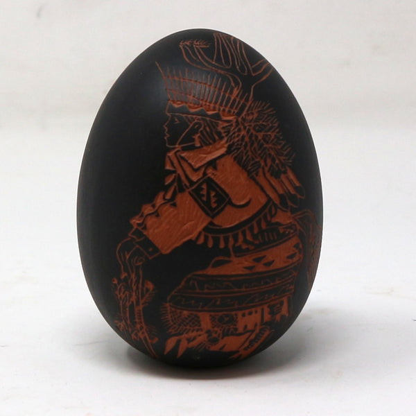 Acome Pottery Aztec Egg Signed