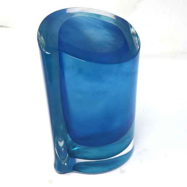 Global Views Blue Glass Block